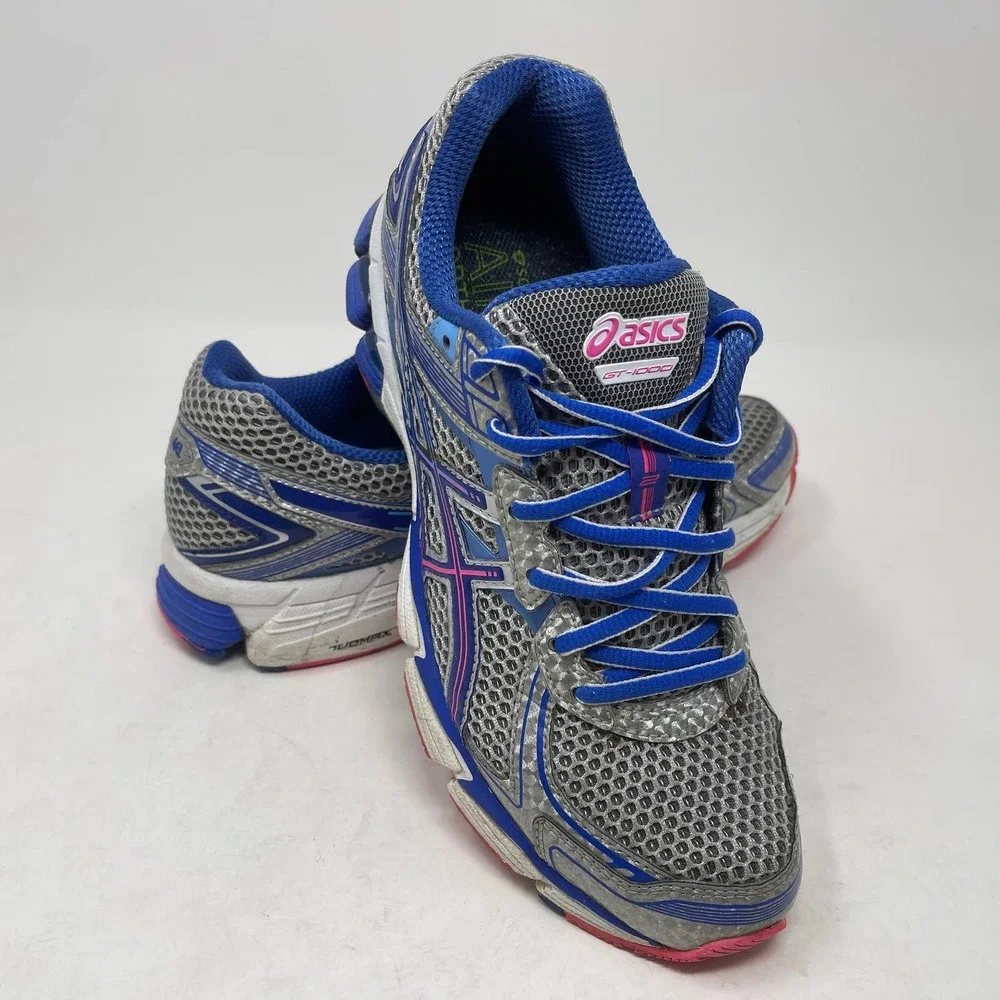 ASICS GT-1000 Run Shoe Women's 8 1/2 Silver Blue T3R5N 927:J.7.8